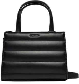 Calvin Klein Zwarte Line Quilt Mini Tote Schoudertas Calvin Klein , Black , Dames - ONE Size