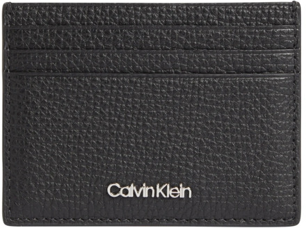 Calvin Klein Zwarte Minimalistische Kaarthouder Calvin Klein , Black , Heren - ONE Size