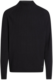 Calvin Klein Zwarte Pullover Sweaters Calvin Klein , Black , Heren - L,M