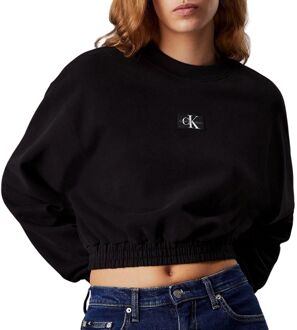 Calvin Klein Zwarte Ronde Hals Sweatshirt Vrouwen Herfst/Winter Calvin Klein , Black , Dames - L