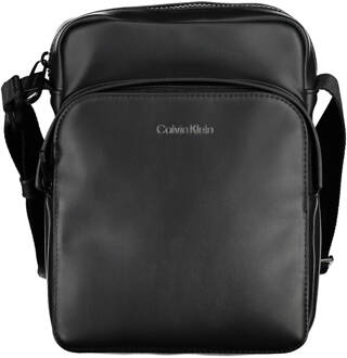 Calvin Klein Zwarte Schoudertas van Eco-leer met Verstelbare Band Calvin Klein , Black , Heren - ONE Size