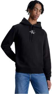Calvin Klein Zwarte Sweaters met Monogram Logo Calvin Klein , Black , Heren - Xl,L,M