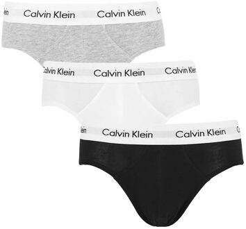 Calvni Klein Cotton Strech Hip Heren Slip - 3 pack - Zwart/Wit/ Grijs - Maat M