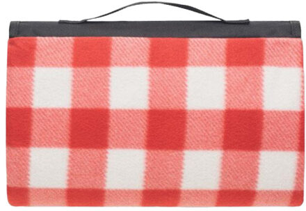 Caly fleece geruite picknickdeken Rood - One size
