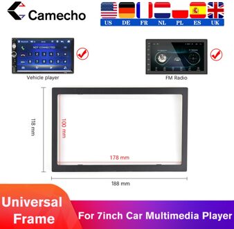 Camecho 2din Autoradio Frame Voor 7 Inch Dubbel Din Auto Multimedia MP5 Speler Accessoires Frame 100 Mm/3.94 inch Autoradio Frame