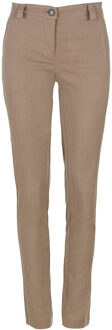 Camel Doorgestikte Lange Broek