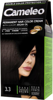 Cameleo Haarkleuring permanente creme kleuring donker chocolade bruin 3.3
