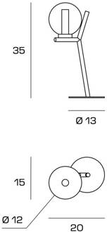 Camely tafellamp, 1-lamp, geborsteld goud/helder, glas geborsteld goud, helder, gesatineerd