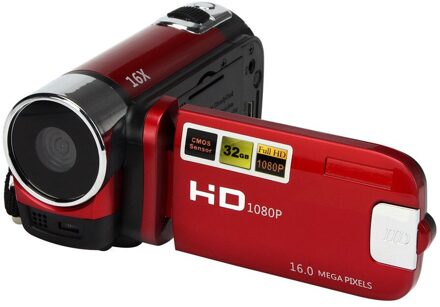 Camera Camcorders, 16MP High Definition Digitale Video Camcorder 1080P 2.7 Inch Tft Lcd-scherm 16X Zoom Draagbare Rood
