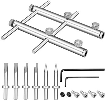 Camera Lens Openning Repairing Tool Kit 10-100mm Lens Repair Set with 3 Tips 6 Screws 2 Hexagon Wrench for DSLR Camera