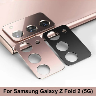 Camera Lens Protector for Samsung Galaxy Z Fold 2 5G Metal Rear Camera Lens Protection Ring Case Cover Tempered Glass Film Gold