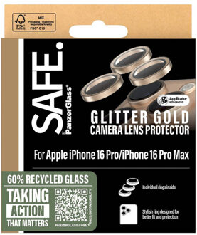 Camera Lens Protector voor de Apple iPhone 16 Pro / 16 Pro Max - Glitter Gold Goud