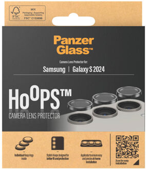 Camera Protector Hoop Optic Rings voor de Samsung Galaxy S24 - Black Zwart