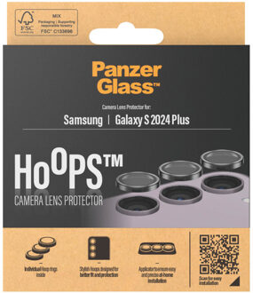 Camera Protector Hoop Optic Rings voor de Samsung Galaxy S24 Plus - Black Zwart