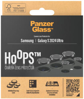 Camera Protector Hoop Optic Rings voor de Samsung Galaxy S24 Ultra - Black Zwart