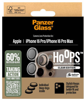 Camera Protector Hoops Optic Rings voor de Apple iPhone 16 Pro / 16 Pro Max Transparant