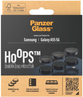 Camera Protector Hoops Optic Rings voor de Samsung Galaxy A55 - Black Zwart