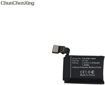 Cameron Sino 270mAh Batterij A1760 voor Apple MNNN2LL/EEN, MP032LL/EEN, Horloge 2 38mm