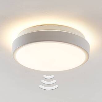 Camille LED-sensor plafondlamp Ø26cm wit wit, gesatineerd wit
