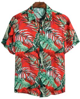 Camisa Masculina Zomer Heren Etnische Korte Mouw Casual Afdrukken Hawaiian Shirt Blouse Tuniek Shirts Camisas Para Hombre XL