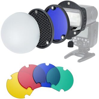 Camllite Camera Flash Magnetische Mount Diffuser Bal Honingraat Reflector Kleur Gel Filter Voor Canon Nikon Sony Yongnuo