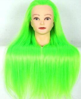CAMMITEVER Mannequin Hoofd Groen Haar Maniqui Kappers Praktijk Heads Maniquies Vrouwen Training Kapper Styling Hoofd