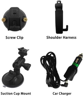 Cammpro Lichaam Gedragen Camera Accessoires Bundel Kit, schroef Clip + Autolader + Zuignap + Schouder Clip (Voor M831 & I826)