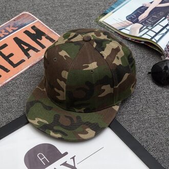 Camo Camouflage Baseball Cap Hip Hop Hoed Platte Snapback groen