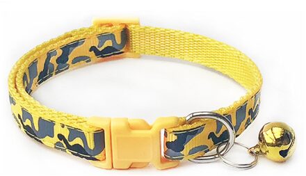 Camo Camouflage Kat Halsband Met Bel Print Neck Strap Polyester Verstelbare Gesp Kitten Puppy Pet Leash Dier Accessoires 2