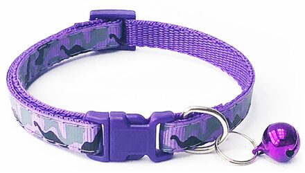 Camo Camouflage Kat Halsband Met Bel Print Neck Strap Polyester Verstelbare Gesp Kitten Puppy Pet Leash Dier Accessoires 6