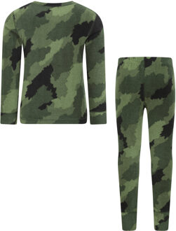Camo Polar Fleece Base Layer Set voor kinderen/kinderen (Kaki Groen) - 3-4J / 98-104cm