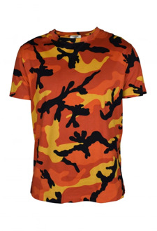 Camo Print T-Shirt Valentino Garavani , Orange , Heren - 2XL