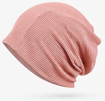 Camoland Casual Beanie Mannen Vrouwen Lente Zomer Lichtgewicht Dunne Hoed Helm Liner Katoen Sport Fietsen Hoed Ademend roze