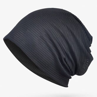 Camoland Casual Beanie Mannen Vrouwen Lente Zomer Lichtgewicht Dunne Hoed Helm Liner Katoen Sport Fietsen Hoed Ademend zwart