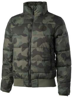 Camou Supercourt Donsjack Dames-Olijf,Kaki - XS,S