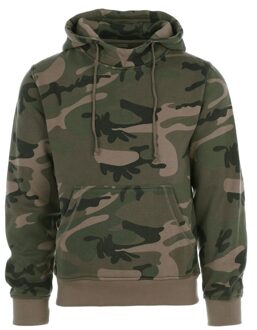 Camouflage hoodie/hooded sweater voor heren Groen