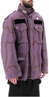 Camouflage Katoenen Field Jacket Oamc , Purple , Heren - M