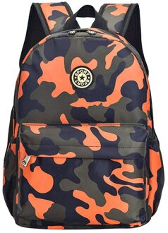 Camouflage Kind Rugzakken Kleuterschool Zakken Scholieren Leuke Afdrukken Oxford Rugzak Kids Bag Schooltassen 2 Maten oranje klein