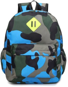 Camouflage Kinderen Rugzakken Kleuterschool Rugzak Scholieren Printing Rugzak Kids Book Bag School Tassen lucht blauw