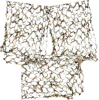 Camouflage leger net - 3x - decoratie - katoen - 240 x 100 cm - militair themafeest