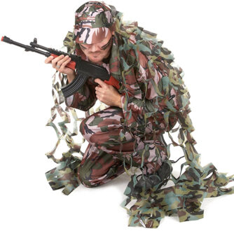 Camouflage leger net - decoratie - katoen - 240 x 100 cm - militair themafeest Multi