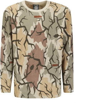 Camouflage Longsleeve Urban T-shirt Billionaire Boys Club , Beige , Heren - L,M,S