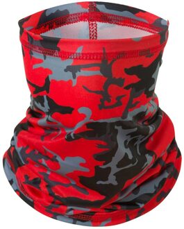 Camouflage Mannen Vrouw Bandana Hoofdband Sjaal Hoofd Hals Gezicht Outdoor Fietsen Sport Tactiek Balaclava Voor Wandelen Zonneplek Stofdicht Rood