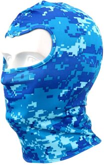 Camouflage Motorfiets Gezichtsmasker Voor Fietsen Ski Snowboard Sport Sneldrogend Volledige Gezicht En Hals Wind Cap Ademend Lycra A blauw