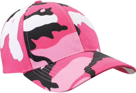 Camouflage pet voor volwassenen - Roze - One Size - Roze camouflage kleding en petten