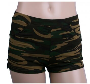 Camouflage print hotpants voor dames S/M