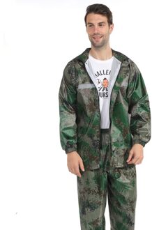 Camouflage Regen Pak Mannen Wandelen Regenjas Double-Layer Regenjas Poncho Vrouwen Eenpersoons Regenkleding 4XL