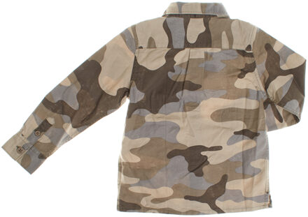 Camouflage shirt lange mouw 486055 jongen Bruin - 4J / 104cm