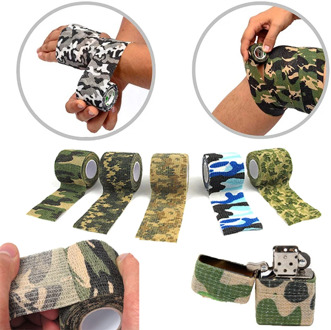 Camouflage Tape Gun Hunting Bandage Disguise Kinesiological Elastic Self-Locking Sports Medical Fence Beds Adhesive Plaster Roll