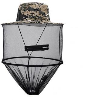 Camouflage Vissen Bijenteelt Gaas Cap Anti Mosquito Zon Bescherming Veld Jungle Masker Gezicht Beschermen Mosquito Head Netto Hoeden digitaal camouflage